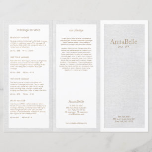 Grey Linen Hair Salon Spa TriFold Brochure