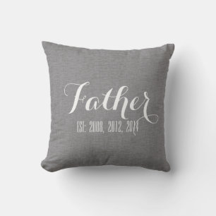 Grey Linen Personalised Father's Day Cushion