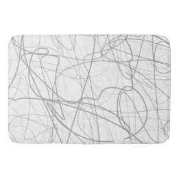 Grey lines Large Bath Mat