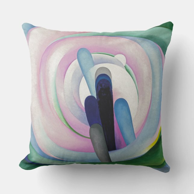 Grey Lines w Black, Blue and Yellow | O'Keeffe | Cushion (Front)