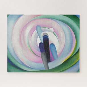 Grey Lines w Black, Blue and Yellow   O'Keeffe   Jigsaw Puzzle