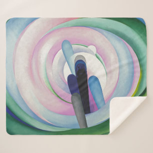 Grey Lines w Black, Blue and Yellow   O'Keeffe   Sherpa Blanket