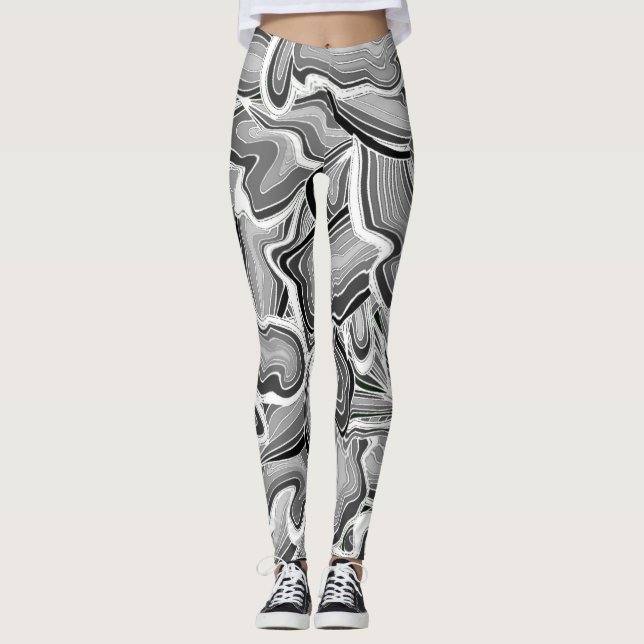Grey Liquid Leggings (Front)
