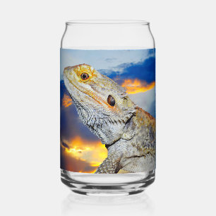 Grey Lizard at sunset Can Glass
