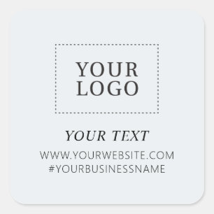 Grey Logo Business Thank you Custom Package Square Sticker