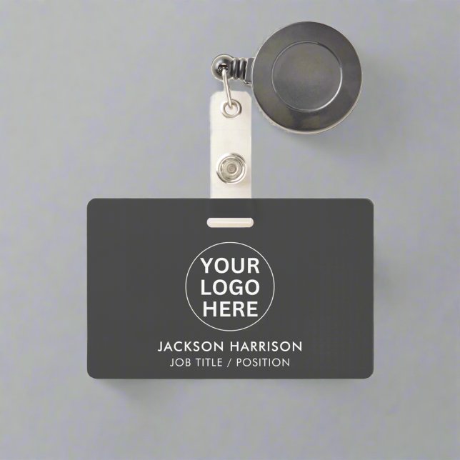 Grey Logo l Company Corporate Professional  ID Badge (Creator Uploaded)