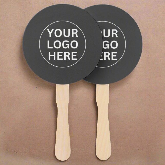 Grey Logo l Promotional Company Event  Hand Fan (Creator Uploaded)