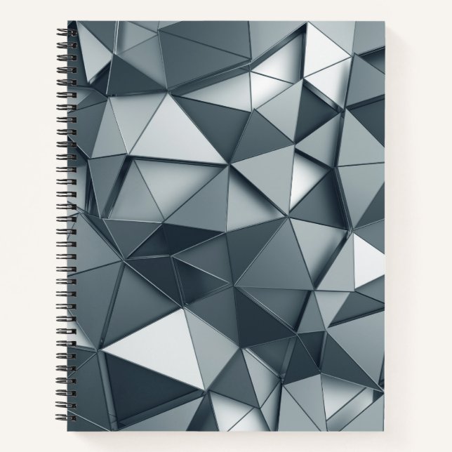 Grey Low-Poly Bullet Journal / Lined Notebook (Front)