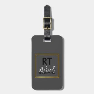 Grey Luggage tag with Name