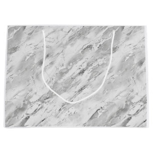 Grey "Majestic Marble Impressions" Large, Glossy G Large Gift Bag