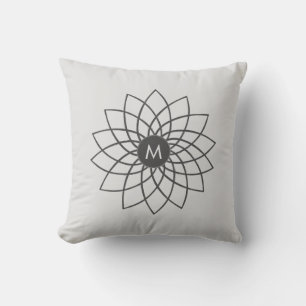 Grey Mandala on Silver Dust Colour Cushion
