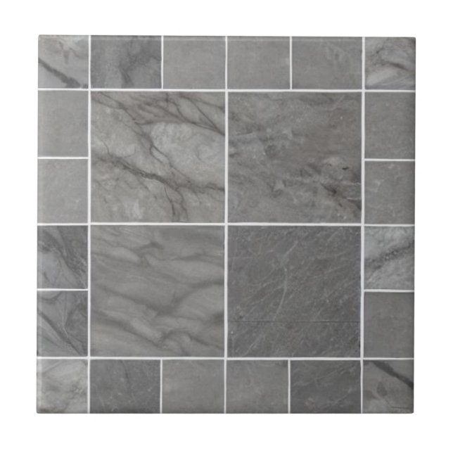 Grey marble ceramic big and small tiles (Front)