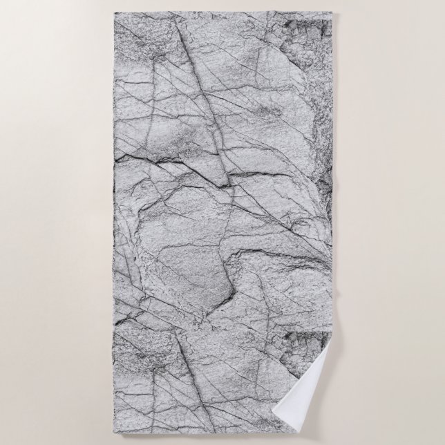 Grey Marble Dappled Concrete Beach Towel (Front)