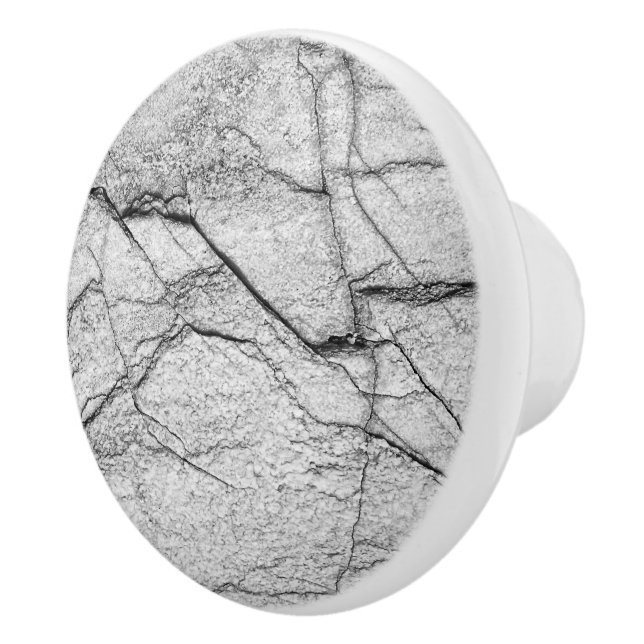Grey Marble Dappled Concrete Ceramic Knob (Right)