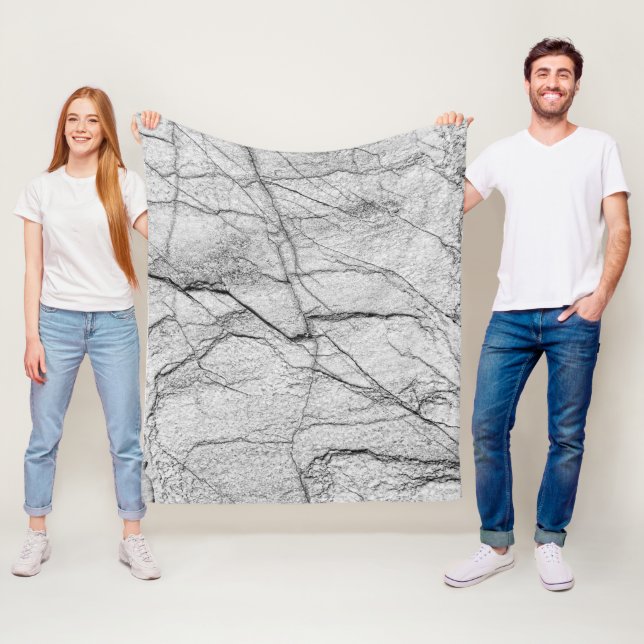 Grey Marble Dappled Concrete Fleece Blanket (In Situ)