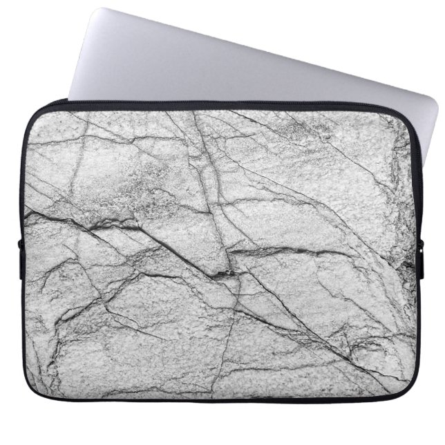 Grey Marble Dappled Concrete Laptop Sleeve (Front)