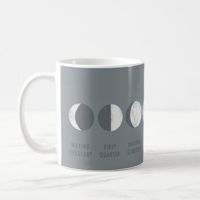 Grey Marble Moon Phases Mug (Left)