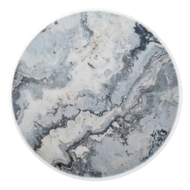 Grey Marble Pattern Ceramic Knob (Front)