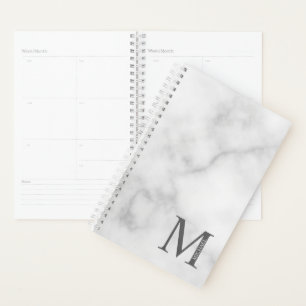 Grey Marble Personalised Monogram and Name Planner
