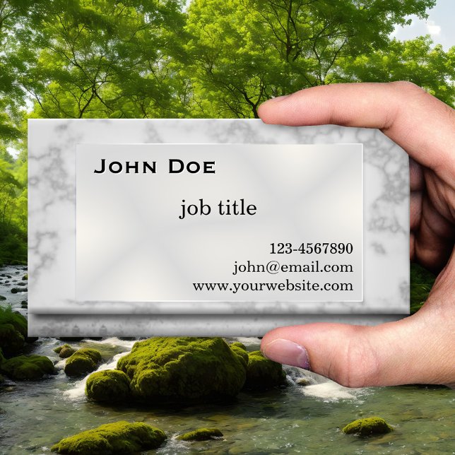 Grey Marble Stone Business Card (Business card in grey with a marble effect print. The name text has an embossed effect to add style)
