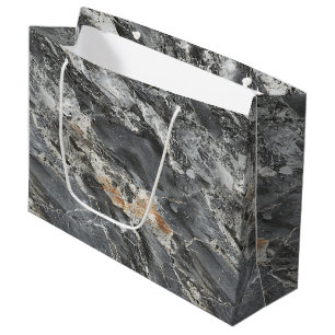 Grey Marble Stone Print Large Gift Bag