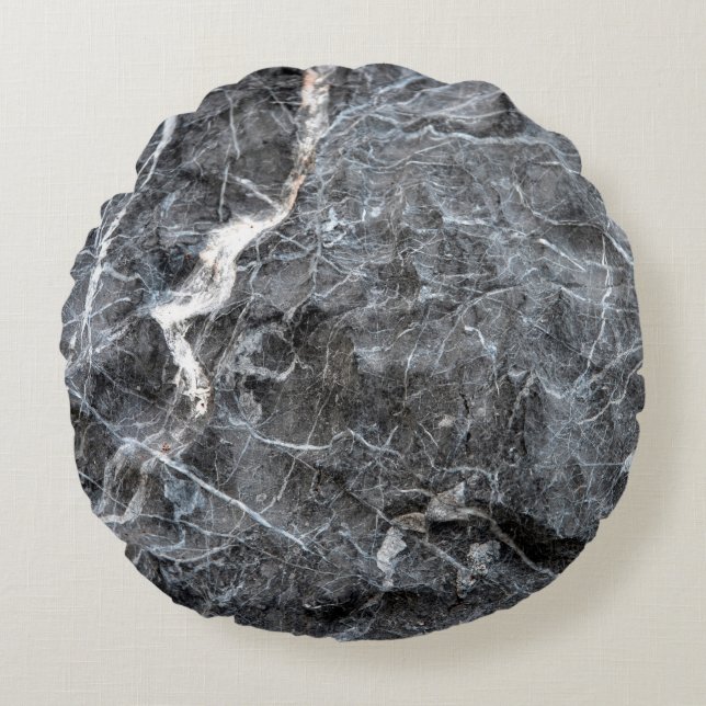 Grey marble stone round cushion (Front)