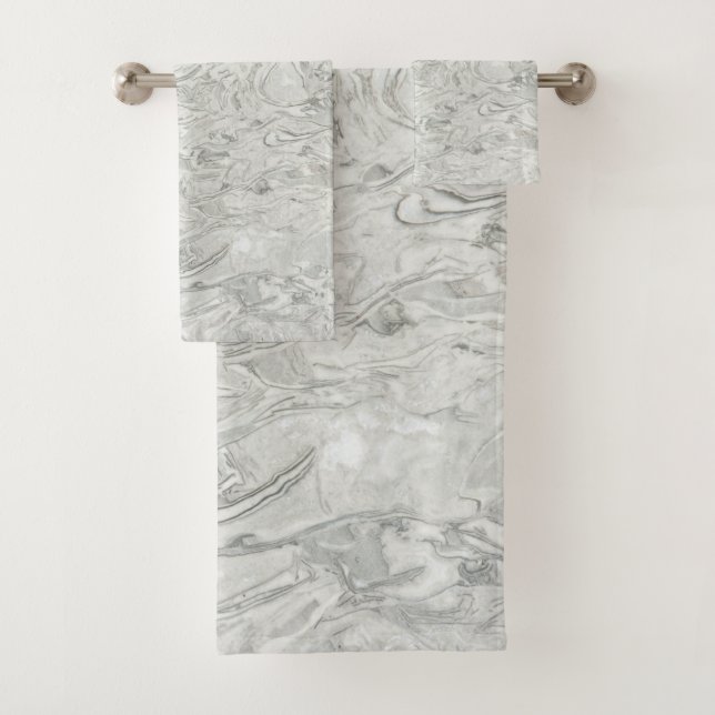 Grey marble surface pattern bath towel set (Insitu)