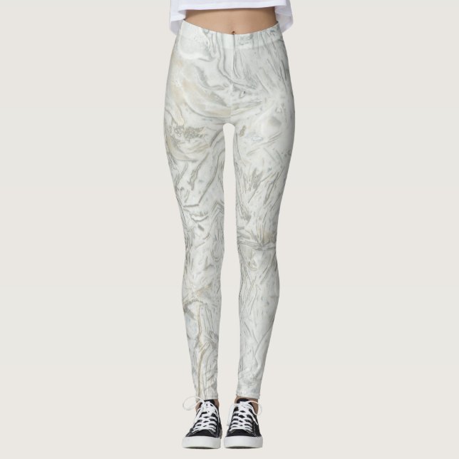 Grey marble surface pattern leggings (Front)
