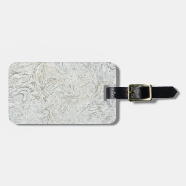 Grey marble surface pattern luggage tag (Front Horizontal)