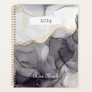 Grey Marble Swirl Customized Planner