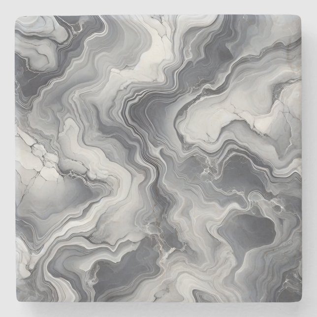 Grey Marble Tile Texture Seamless Patterns Stone Coaster (Front)