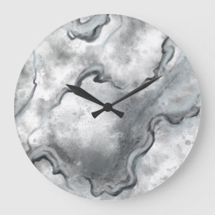 Grey Marble Wall Clock 