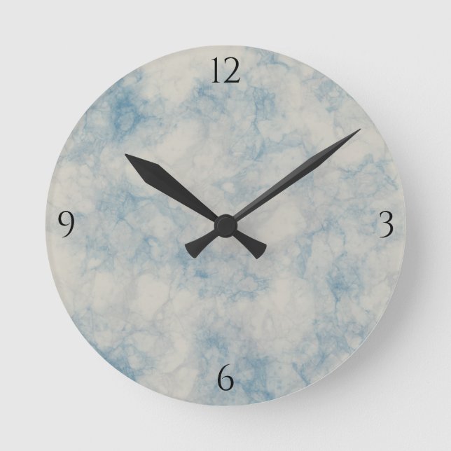 Grey Marble with Blue Round Clock (Front)