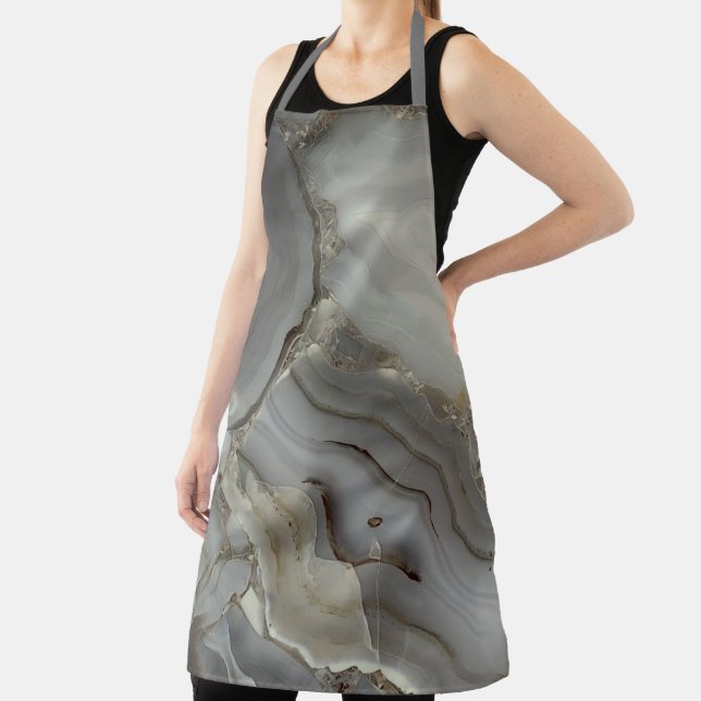 Grey Marble with Gold Vein Apron (Insitu)