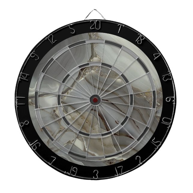 Grey Marble with Gold Vein Dartboard (Front)