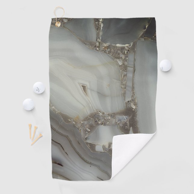 Grey Marble with Gold Vein Golf Towel (InSitu)