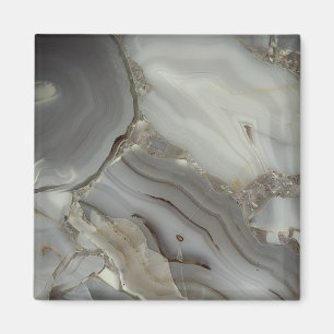 Grey Marble with Gold Vein Magnet