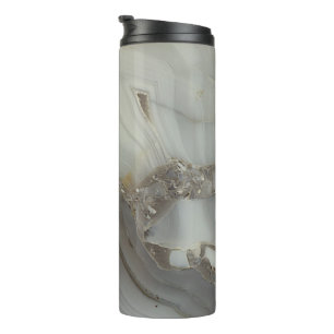 Grey Marble with Gold Vein Thermal Tumbler