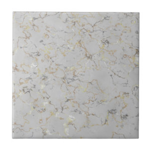 Grey marble with gold veins ceramic tile