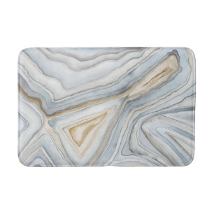 Grey Marbled Abstract Design Bath Mat