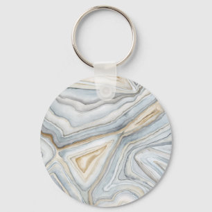 Grey Marbled Abstract Design Key Ring