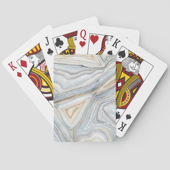 Grey Marbled Abstract Design Playing Cards (Back)