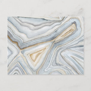 Grey Marbled Abstract Design Postcard