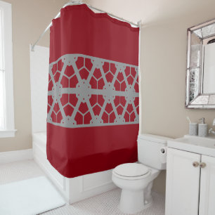 Grey Maroon Pattern 4Harvey Shower Curtain