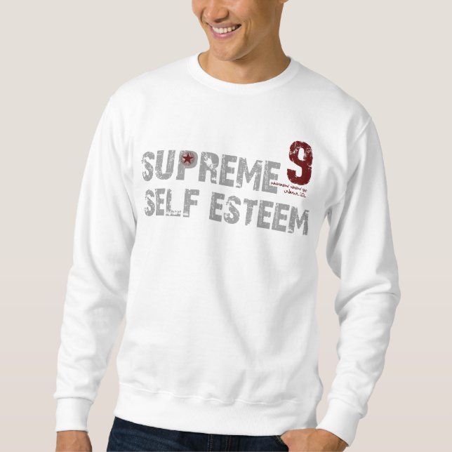 Grey/,Maroon SUPREME SELF ESTEEM sweatshirt (Front)