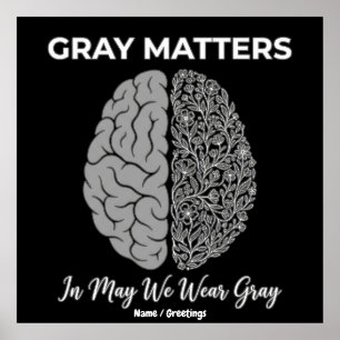 Grey Matters In May We Wear Grey Brain Tumour Awar Poster