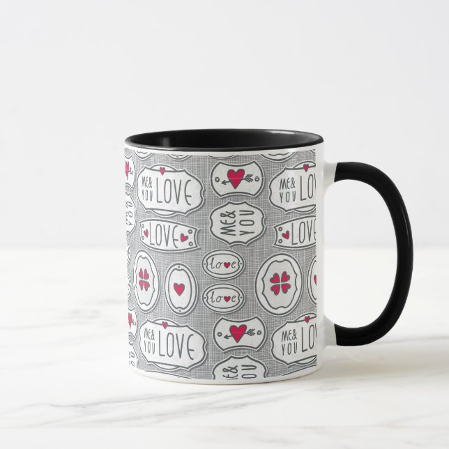 Grey me and you love Pattern Mug (Right)