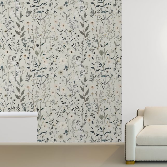 Grey Meadow Field Flowers Leaves Wallpaper (Creator Uploaded)