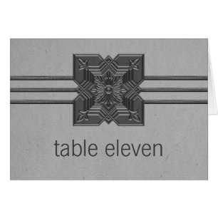 Grey Medallion Border Table Number Card