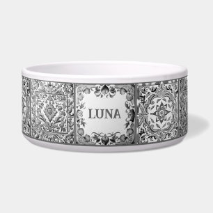 Grey Mediterranean Tile Custom Dog Cat Pet Name